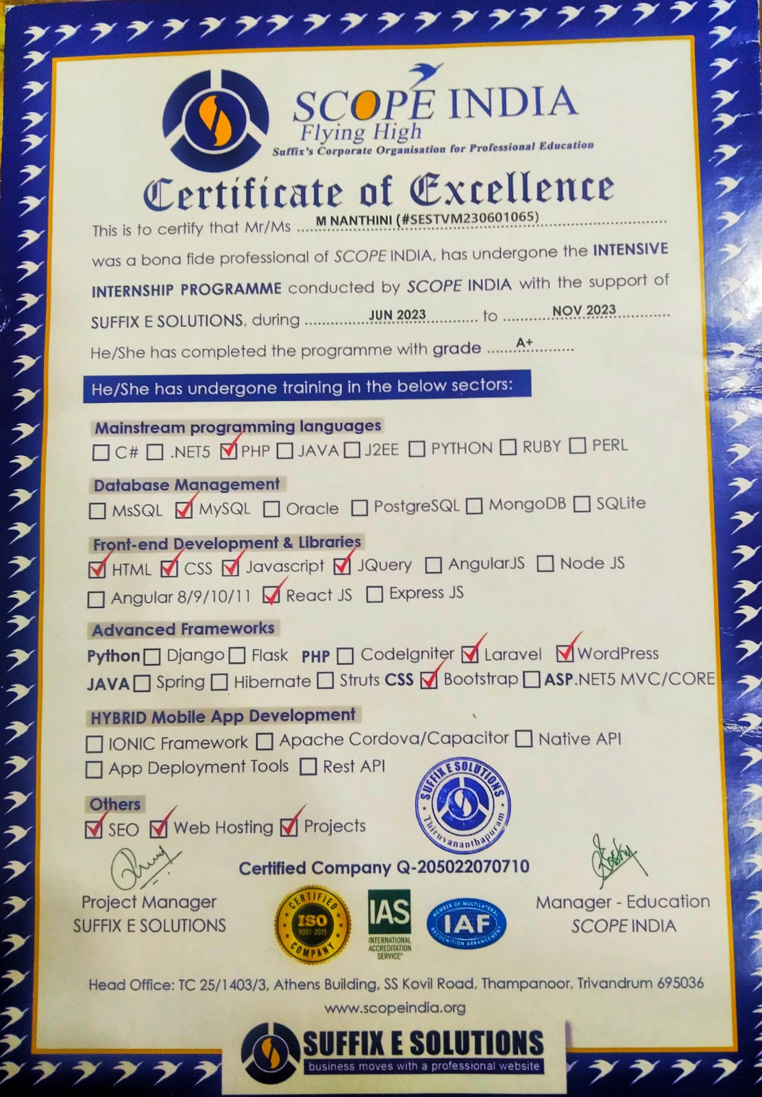 Certificate 3